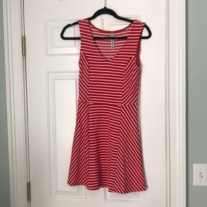 Red striped Sleeveless Dress
